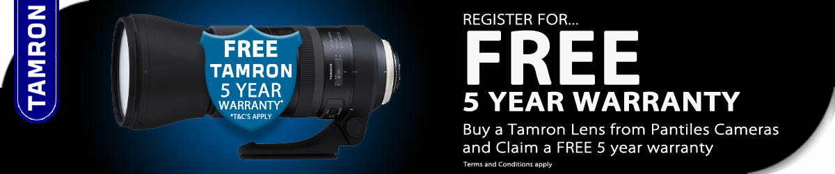 Tamron 5 Year Warranty Banner