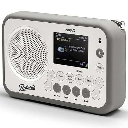 Roberts Play 20 Portable DAB+, FM & Bluetooth Radio | White