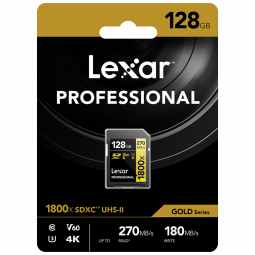 Lexar Professional 1800x SDXC UHS-II Card GOLD Series | 128GB