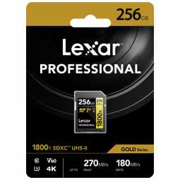 Lexar Professional 1800x SDXC UHS-II Card GOLD Series | 256GB