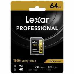 Lexar Professional 1800x SDXC UHS-II Card GOLD Series | 64GB