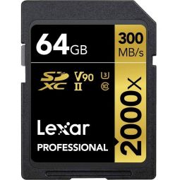 Lexar Professional 2000x SDXC UHS-II V90 Card GOLD Series | 64GB