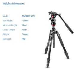 Manfrotto Befree live Aluminium tripod twist, video head