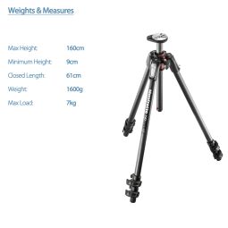 Manfrotto 190 Carbon Fibre 3-Section camera tripod - MT190CXPRO3