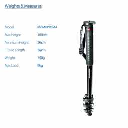 Manfrotto XPRO 4-Section Aluminium Monopod - MPMXPROA4