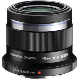 Olympus M.ZUIKO Digital 45mm f/1.8 (black) Portrait Lens