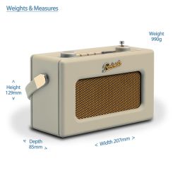 Roberts Revival UNO Compact DAB+/FM Radio with & Alarm - Pastel Cream