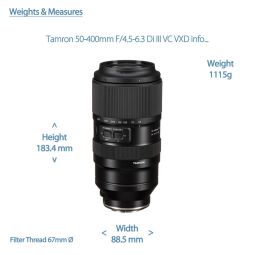 Tamron 50-400mm F4.5-6.3 Di III VXD | Sony FE fit