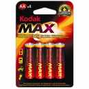 Kodak MAX AA Alkaline 1.5v Batteries (4 Pack)